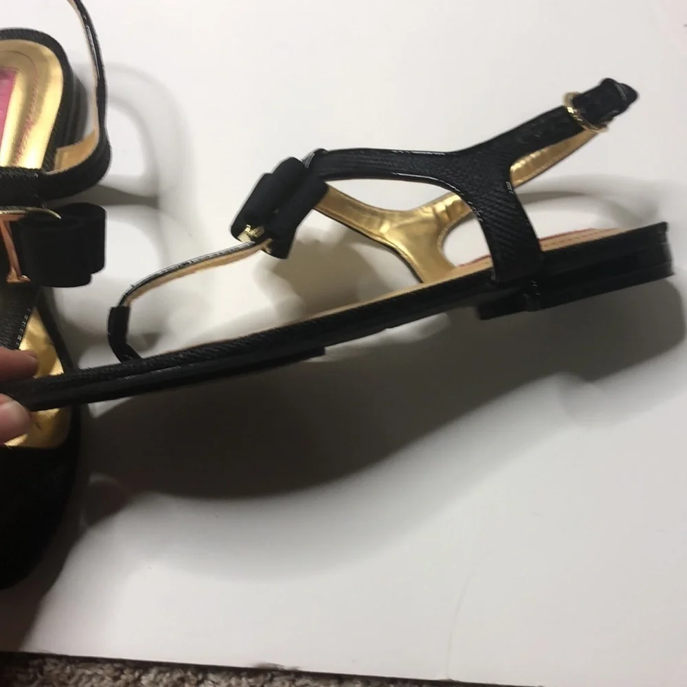 Isaac Mizrahi Black Golf Bow‎ Sandals 8.5